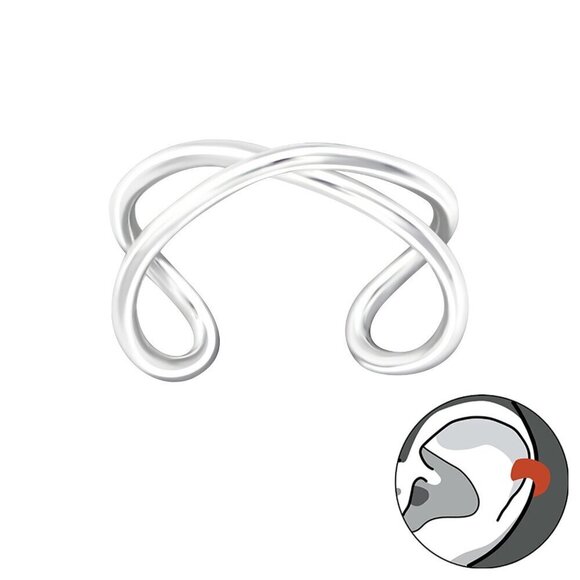 Sterling Silver Infinity Ear Cuff – No Piercing Minimalist Twist - Picture 1 of 1